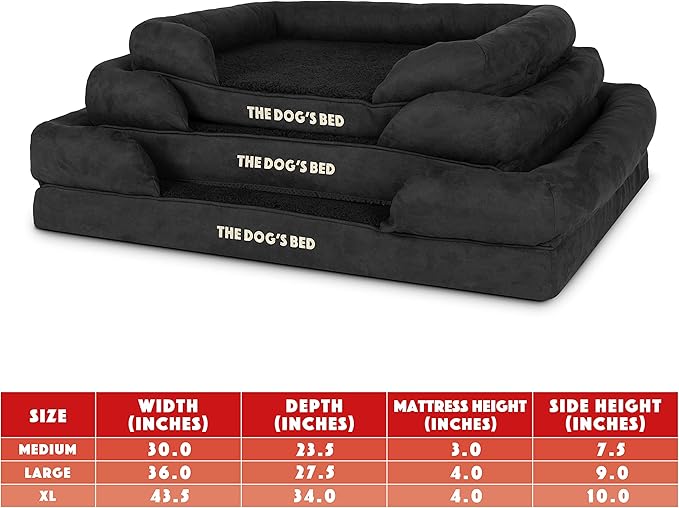 The Dog’s Bed Replacement Outer Cover, Plush Fabric, Black Plush, Medium