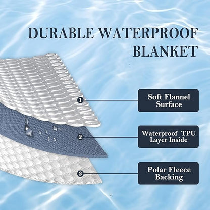 Waterproof Blanket 40"x60" for Adults, Reversible Waterproof Bed Cover for Dogs Cats Pets, Soft Leakproof Blanket for Bed Couch Sofa Furniture Protector, Grey/Light Grey