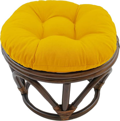 Blazing Needles Solid Twill Round Footstool Cushion, 18", Sunset