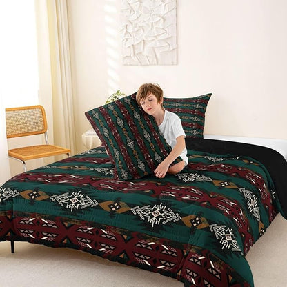 Erosebridal Western Boho Queen Comforter Set, Aztec Quilt, Ethnic Tribal Arrow Bedding Set, Southwestern Decor