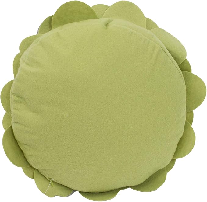 Fennco Styles Eva's Flower Garden Decorative Filled Throw Pillow 13" Round - Lime Floral Accent Pillow for Home, Couch, Bed, Living Room, Holiday and Office Décor