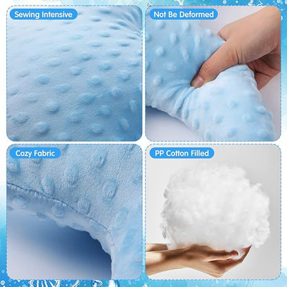 Fumete Starfish Pillow Beach Starfish Shaped Throw Pillows 20'' Star Fish Stuffed Animal Cute Plush Coastal Decor Ocean Star Pillow Plush Cushion for Kid Bedroom Living Room Sofa Couch (Blue, 2 Pcs)