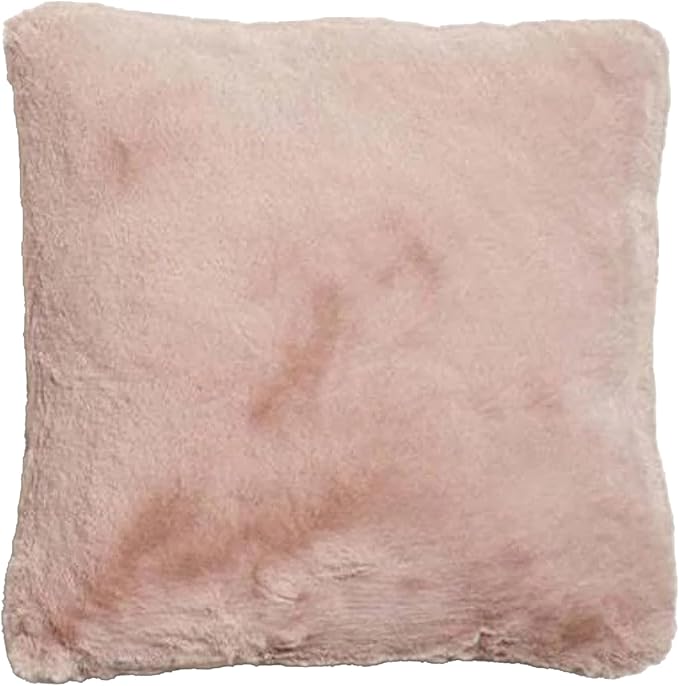 UnHide Squish - Faux Fur Pillow - Extra Soft Throw Pillow - Square Shaped Pillow, Polyester Fill - Machine Washable - Perfect for Living Room, Bedroom, or Guest Room - 20” x 20” - Rosy Baby