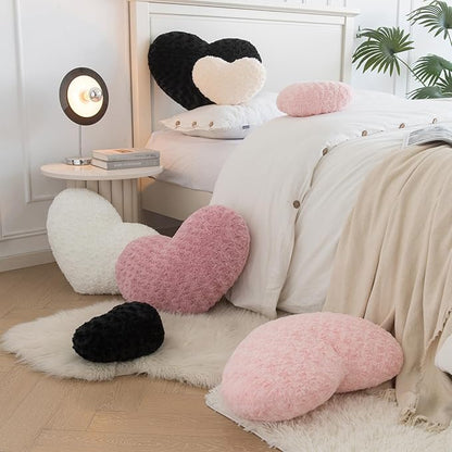 Heart Pillow, Soft Heart Shaped Pillow with Room Decorative Throw Pillows for Bed Couch Chair Sofa, Heart Shaped Cute Throw Pillow Cushion for Bedroom Living Room (Beige, Mini 12.9" x 9.8")