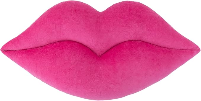 KINGROSE 3D Lip Throw Pillow Cute Decorative Pillows Soft Cushion for Sofa Couch Bed Home Decor Girls 11 x 18 Inches Rose Red