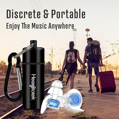 Hearprotek Concert Ear Plugs, 2Pairs Reusable high Fidelity Musician Ear Plugs for Concerts Loud Music-Noise Reduction Ear Protection earplugs for Rave,Festival,Music,Tinnitus Relief