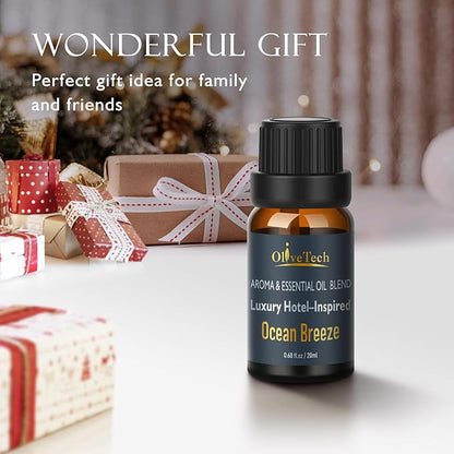 Hotel Diffuser Oil 20ml – Inspired by Iconic Luxury Hotel Ocean Breeze Edition Scent, OliveTech Aromatherapy Fragrance Oil for Cold Air & Ultrasonic Diffusers, Glass Bottle (0.68 fl oz)