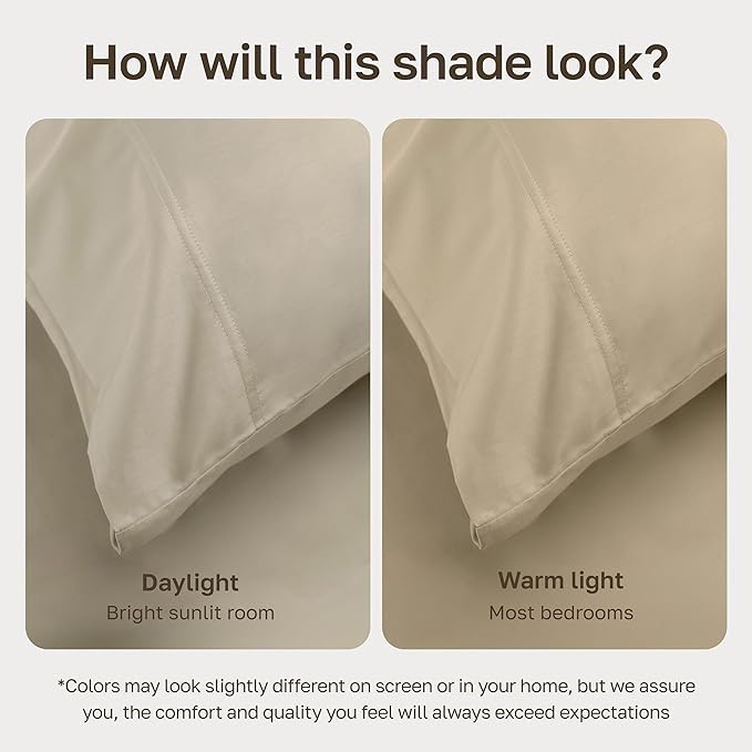 California Design Den 100% Egyptian Cotton Sheets Set - Certified Authentic Luxury California King Sheets Deep Pocket Set, Sateen Weave, Soft and Durable Luxury Bedding, Ideal for Hot Sleepers - Beige