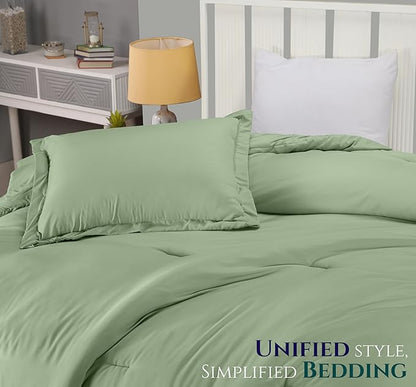 Twin Comforter Set 2 Piece Sage Green by Utopia Bedding, Comforters Twin Size, Bedding Comforters Sets, Down Alternative Soft Bed Set, 1 Comforter (64 x 88 inches) 1 Pillow Shams (20 x 26 inches)