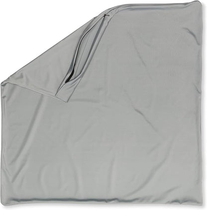 PILLOWY 18"x18" Throw Pillowcases (Cover Only) - 85/15 Nylon, Spandex - Luxurious, Silky, Stretchy & Soft - 1Pcs Solid Color - A Perfect Choice for Couch Chairs Sofa Bed Adult/Kids Bedroom, Light Grey