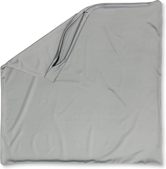 PILLOWY 18"x18" Throw Pillowcases (Cover Only) - 85/15 Nylon, Spandex - Luxurious, Silky, Stretchy & Soft - 1Pcs Solid Color - A Perfect Choice for Couch Chairs Sofa Bed Adult/Kids Bedroom, Light Grey