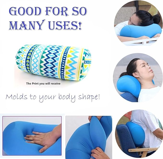 Bookishbunny Microbead Cylinder Bolster Roll Pillow 13" x 7" (BlueWave)