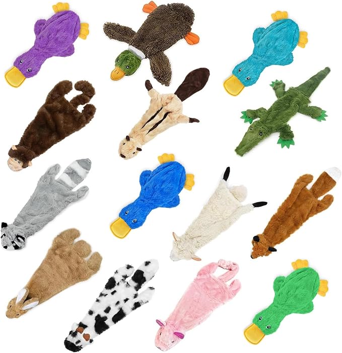 Best Pet Supplies Interactive Squeaky Dog Chew Toy, Ideal Dog Toys for Chewers, Small, Medium & Large Dogs, and Fetch Lovers - Pack of 4 (Various Style-Color), Medium