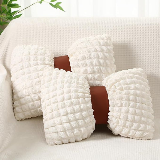 Novabright 2 Pcs Bow Pillow, 13 x 14 Bow Shaped Coquette Throw Pillow, Cushion Soft Home Decorative for Bedroom Sofa Couch Living Room(Beige)