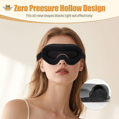 100% Light Blocking Sleep Mask with Storage Bag, Only 0.73oz Light Comfortable 3D Contoured Memory Foam, Blink Freely Eye Masks for Sleep, Travel, Nap, for Women, Purple