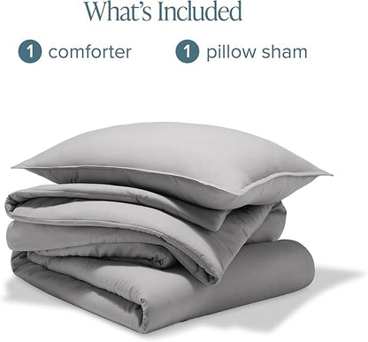 Bare Home Comforter Set - Twin/Twin Extra Long - Ultra-Soft - Goose Down Alternative - Premium 1800 Series - All Season Warmth Comforter (Twin/Twin XL, Light Grey)