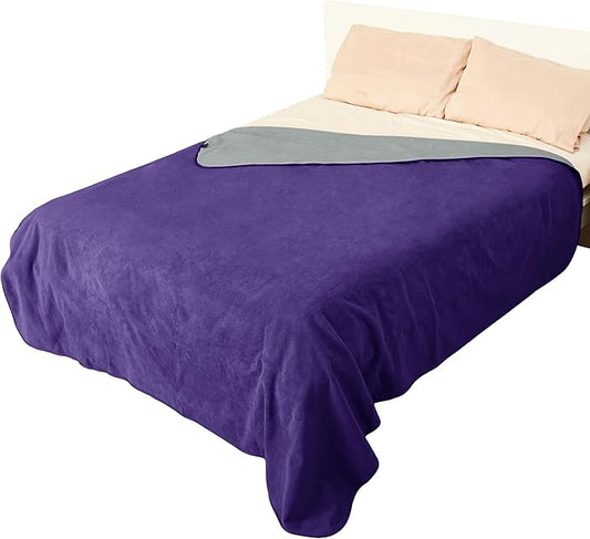 Catalonia Waterproof Blanket for Bed, Reversible Fleece Bed Sofa Cover, Washable Liquid Proof Furniture Protector