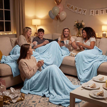 Kinlop Fleece Blanket Bulk 60 x 50 Inch Soft Lightweight Fleece Cozy Blanket Warm Throw Plush Pet Throw for Bed Couch Sofa Home Office Wedding Gifts Travel Camping(Mist Blue)