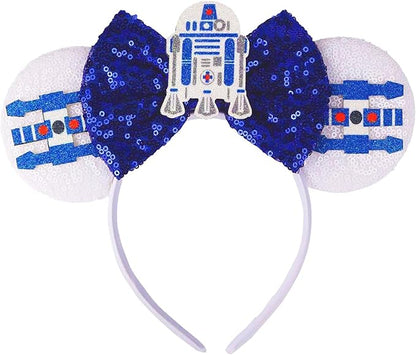 Mouse Ear Headbands,Sparkle Mouse Ears Headband for Boy Men Cartoon Princess Costume Cosplay Decoration (Darth Vader)