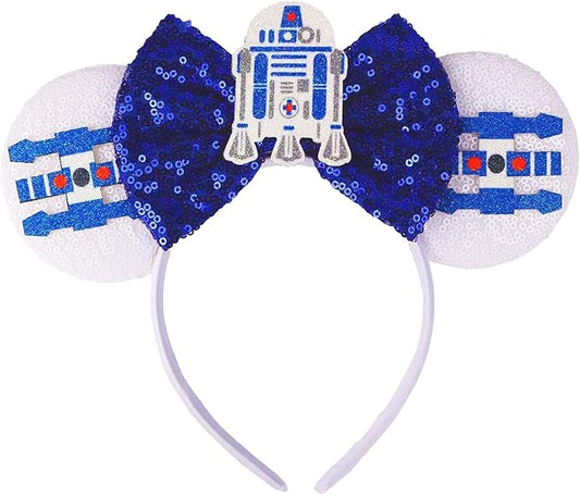 Mouse Ear Headbands,Sparkle Mouse Ears Headband for Boy Men Cartoon Princess Costume Cosplay Decoration (Darth Vader)