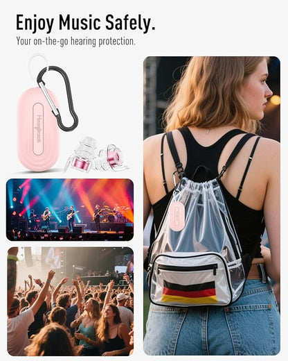 Hearprotek Concert Ear Plugs, 2Pairs Reusable high Fidelity Musician Ear Plugs for Concerts Loud Music-Noise Reduction Ear Protection earplugs for Rave,Festival,Music,Tinnitus Relief