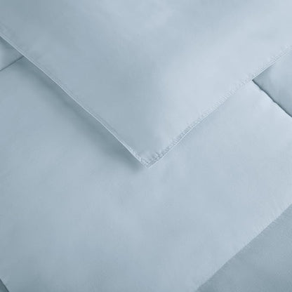 SERTA Simply Clean Ultra Soft Hypoallergenic Solid 3 Piece Comforter Set, King, Light Blue