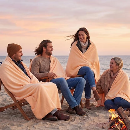 Kinlop Fleece Blanket Bulk 60 x 50 Inch Soft Lightweight Fleece Cozy Blanket Warm Throw Plush Pet Throw for Bed Couch Sofa Home Office Wedding Gifts Travel Camping(Light Orange)