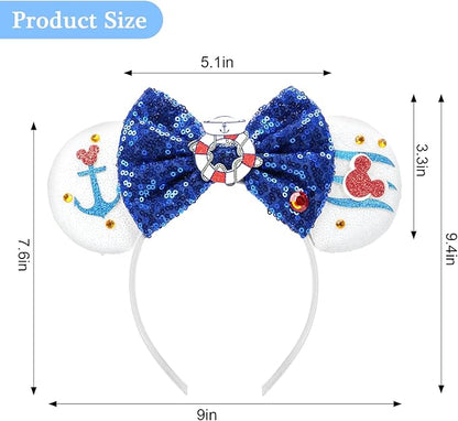 Mouse Ear Headbands,Sparkle Mouse Ears Headband for Boy Men Cartoon Princess Costume Cosplay Decoration (Cruise)