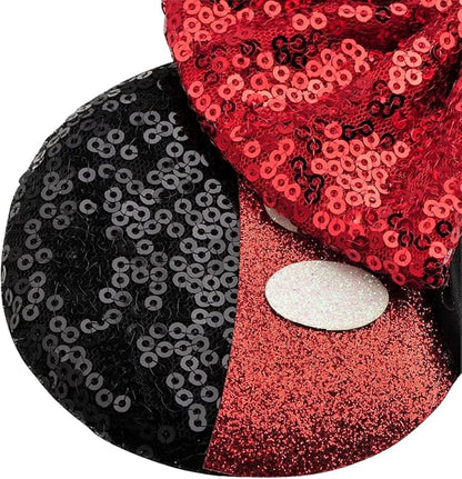 FANYITY Mouse Costume Ears,2 Pcs Mouse Ears Headbands for Girls & Women Party,Size Free (RED Bow 2)