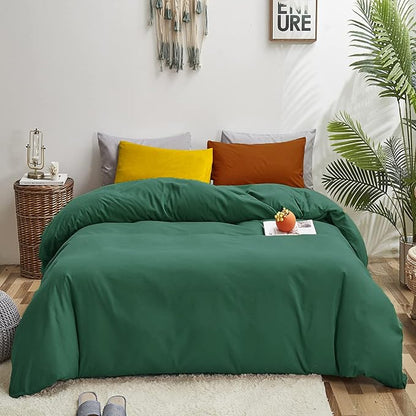 Luxlovery Emerald Green Comforter Set King Dark Green Bedding Comforter Set Solid Modern Forest Green Blanket Quilts Soft Breathable Comforter 1 Green+1 Caramel Pillowcases