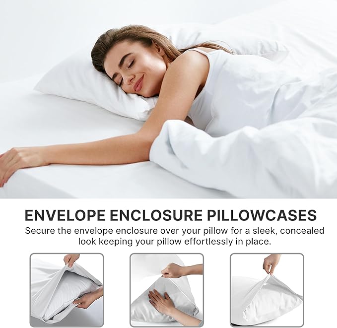 Queen Pillow Cases Set of 4 - Ultra Soft Hotel Quality Pillowcase Covers - Comfy, Cozy & Wrinkle Free - Shrinkage, Stain & Fade Resistant - Machine Washable Pillow Protectors - 4 Piece Set - Lavender