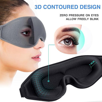2 Pack Eye Mask for Sleeping - AUPHIL 3D Contoured Eye Mask with Eye Cup Blackout Sleeping Mask, Zero Pressure Eye Cover Sleep Mask for Women Men Side Sleeper 100% Light Blocking Blindfold