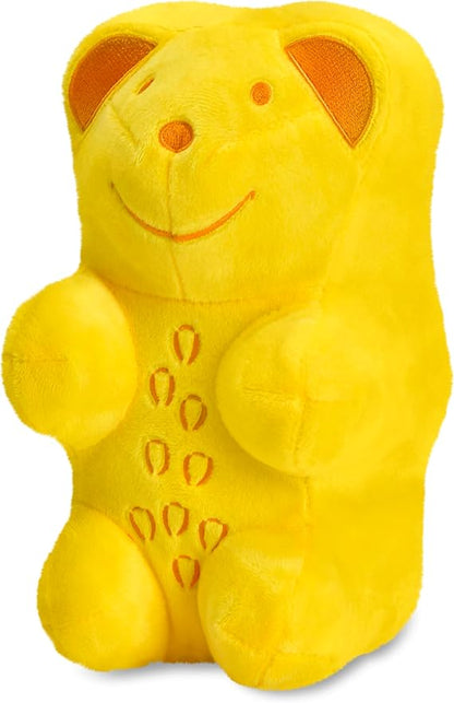 iscream Haribo Gummi Bear Furry 8.5" x 5" Candy Character Shaped Pillow, Lemon