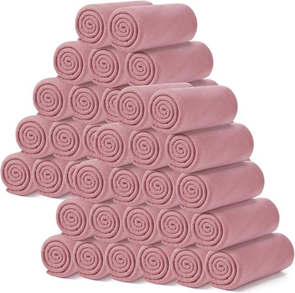 Kinlop Fleece Blanket Bulk 60 x 50 Inch Soft Lightweight Fleece Cozy Blanket Warm Throw Plush Pet Throw for Bed Couch Sofa Home Office Wedding Gifts Travel Camping(Grayish Pink)