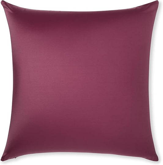 PILLOWY 20x20 Throw Pillow - Burgundy - Merlot: 1Pcs Luxurious Premium Microbead Pillow with 85/15 Nylon/Spandex Fabric. Forever Fluffy, Outstanding Beauty & Support. Silky, Soft & Beyond Comfortable