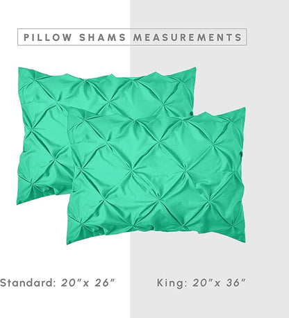 Elegant Comfort 8-Piece Pinch Pleated Comforter Set - All Season Complete Bed in a Bag, Includes 4pc Smart Sheet Set, Bed Skirt, Comforter, Matching Pillowcases and Shams, King/Cal King, Paradise Teal