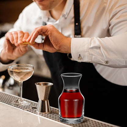6 Pack Single Serving Wine Carafe Glass Small Mini Carafe Individual Wine Refill Decanter for Dinner Parties Tastings Bars Restaurants (7.7 oz)
