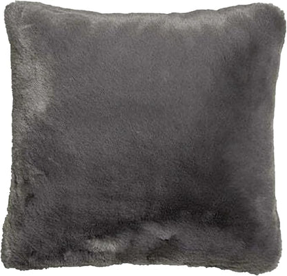 UnHide Squish - Faux Fur Pillow - Extra Soft Throw Pillow - Square Shaped Pillow, Polyester Fill - Machine Washable - Perfect for Living Room, Bedroom, or Guest Room - 20” x 20” - Charcoal Charlie