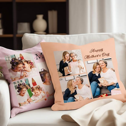 Custom Pillow with Insert, Personalized Throw Pillows with Picture Text - Double-Sided Printing | 5 Sizes & 10 Colors, Customized Pillow Gifts for Mom Grandma, Best Mom Ever Gifts