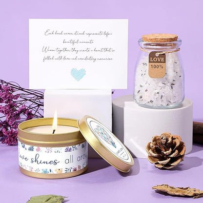 Sympathy Gift Baskets for Loss of Loved One Mother Father Husband Mom Dad, Memorial Condolences Bereavement Grief Gifts for Loss, Miscarriage Gifts for Mothers Women Care Package Box w/Purple Pillow