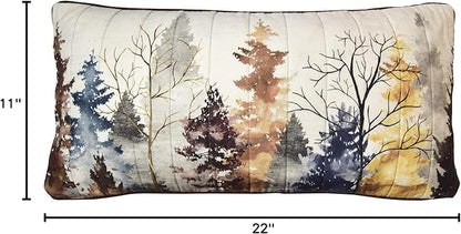 Donna Sharp Throw Pillow - Bear Mirage Lodge Decorative Throw Pillow with Watercolor Trees Pattern - Rectangle