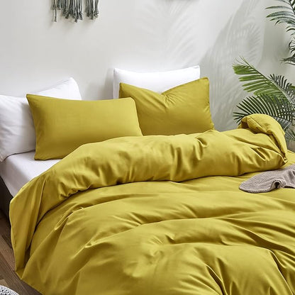 CLOTHKNOW Moss Green Full Size Comforter Sets Chartreuse Bedding Comforter Sets Soft Moss Yellow Comforter with 2 x Pillow Cases