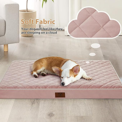 WNPETHOME Orthopedic Big Dog Beds Large Sized Dog, Waterproof Extra Large Dogs Bed with Removable Washable Cover, Multi-Needle Quilting Dogs Crate Bed