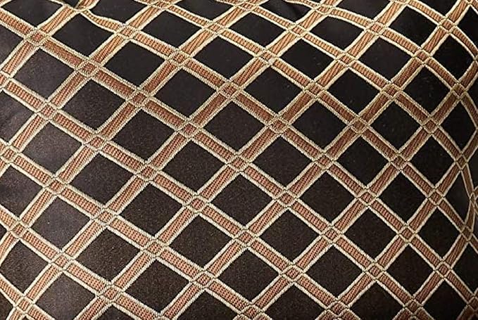 Chezmoi Collection 7-Piece Black/Gold Diamond Floral Medallion Jacquard Woven Comforter Set, Queen