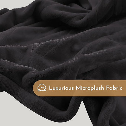 Electric Heated Blanket 50"x60" Throw Size Flannel Heated Blanket, Cozy & Warm for All Night, 5 Heat Settings & 3 Hours Auto Off, Machine Washable, Iron Grey