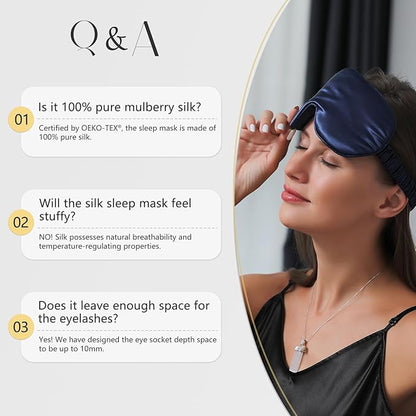ZIMASILK Adjustable 22 Momme 100% Pure Mulberry Silk Sleep Mask, 3D Contoured Cup Eye Mask for Sleeping, Super Soft Breathable Blindfold, Perfect Blocks Light for Sleeping. (Pink)