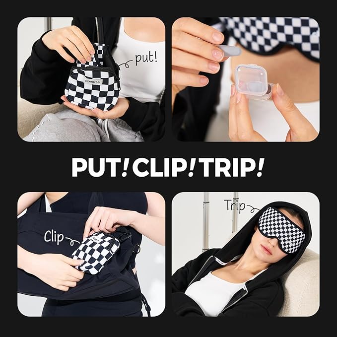 Sleep Mask for Sleeping, Light Blocking Eye Mask with 3D Contoured Nose Design, No Pressure Sleep Mask for Side Sleepers, Travel & Airplane Eye Cover