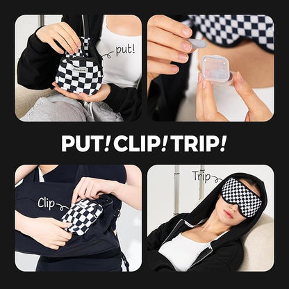 Sleep Mask for Sleeping, Light Blocking Eye Mask with 3D Contoured Nose Design, No Pressure Sleep Mask for Side Sleepers, Travel & Airplane Eye Cover