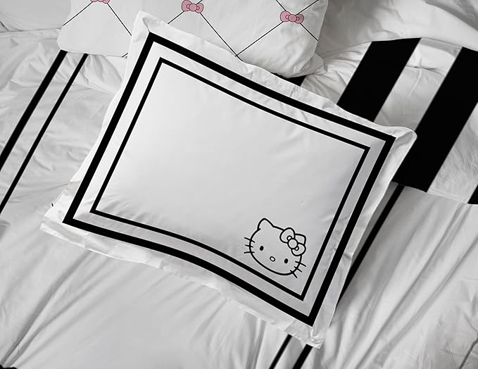 Jay Franco Comforter Set Includes Sheets and Pillow Covers - Soft and Cozy Bed Set for Stylish Room Decor, White - Hello Kity 5 Piece Twin Size Bedding