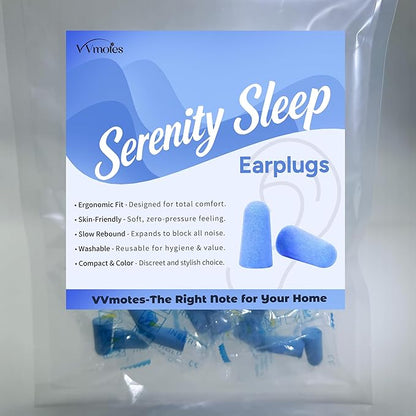 10 Pairs Blue Reusable Ear Plugs, 32dB NRR Noise Reduction, Washable Slow-Rebound Foam Earplugs for Sleeping, Snoring, Work, Concerts, Travel